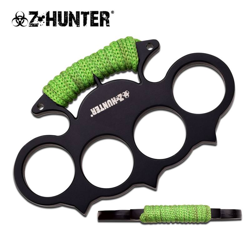 Zombie Hunter Spiked Green Cord Wrapped Padded Knuckles - Tophatter's Army Products & Self Defense Collectible Weapons - Tophatter Daily Deals